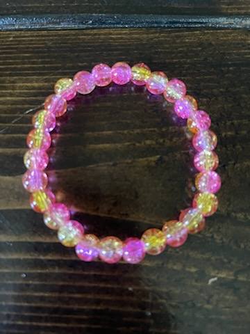 Pink Lemonade Glass Bead Bracelet