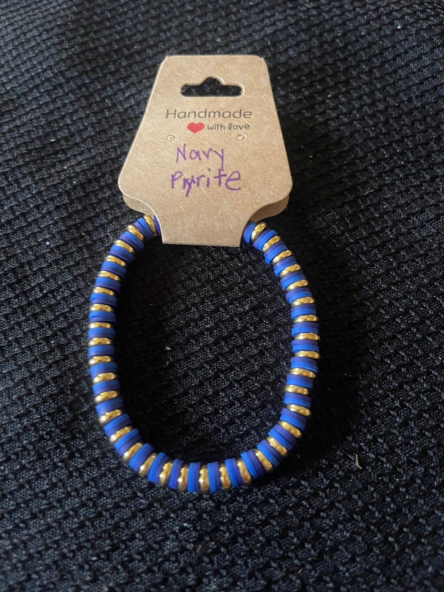 Navy Pyrite Bracelet