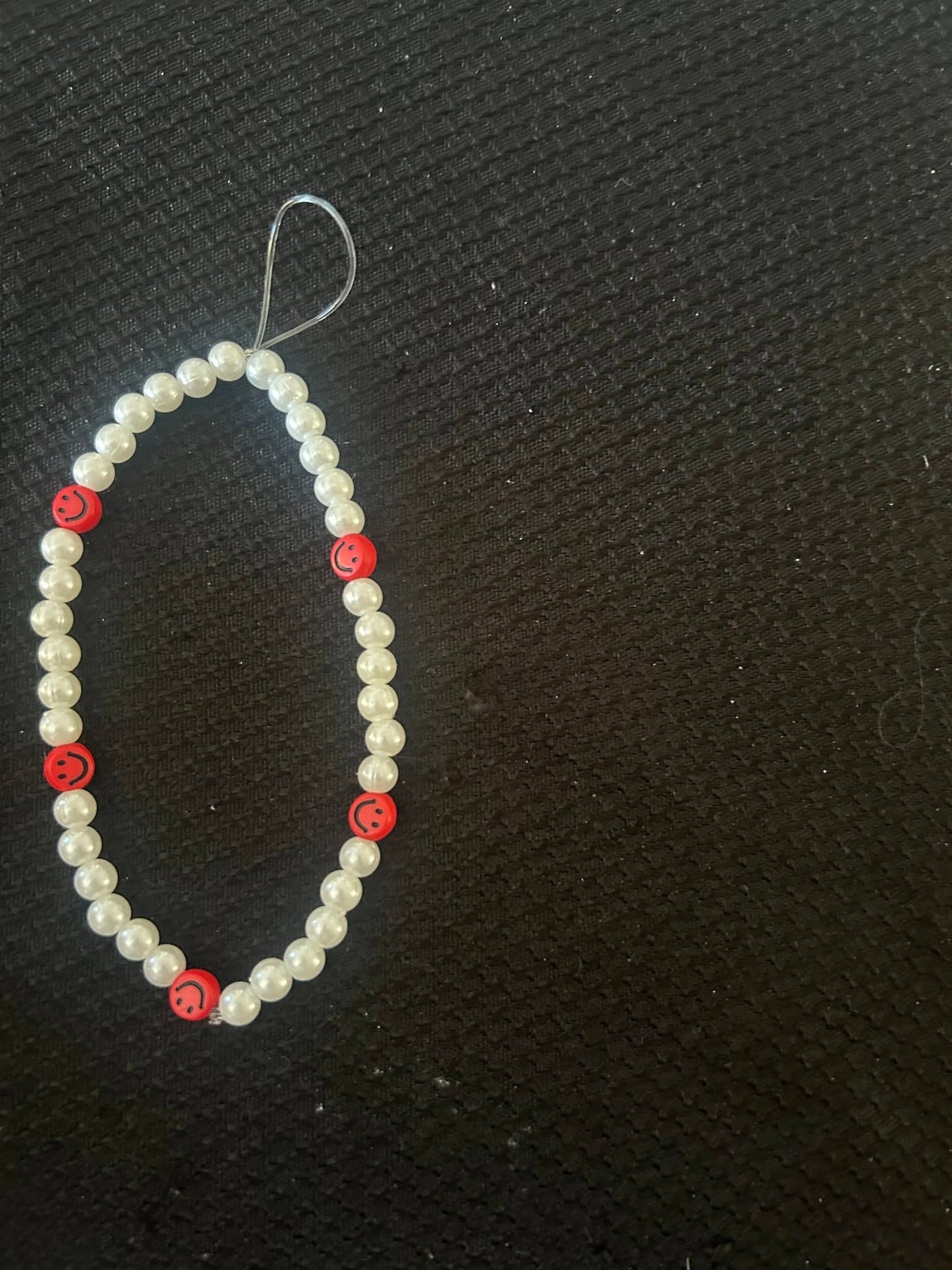 Red Smiley Face Phone Charm