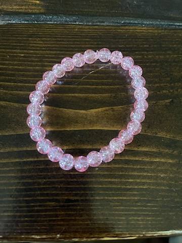 Princess Peach Glass Bead Bracelet