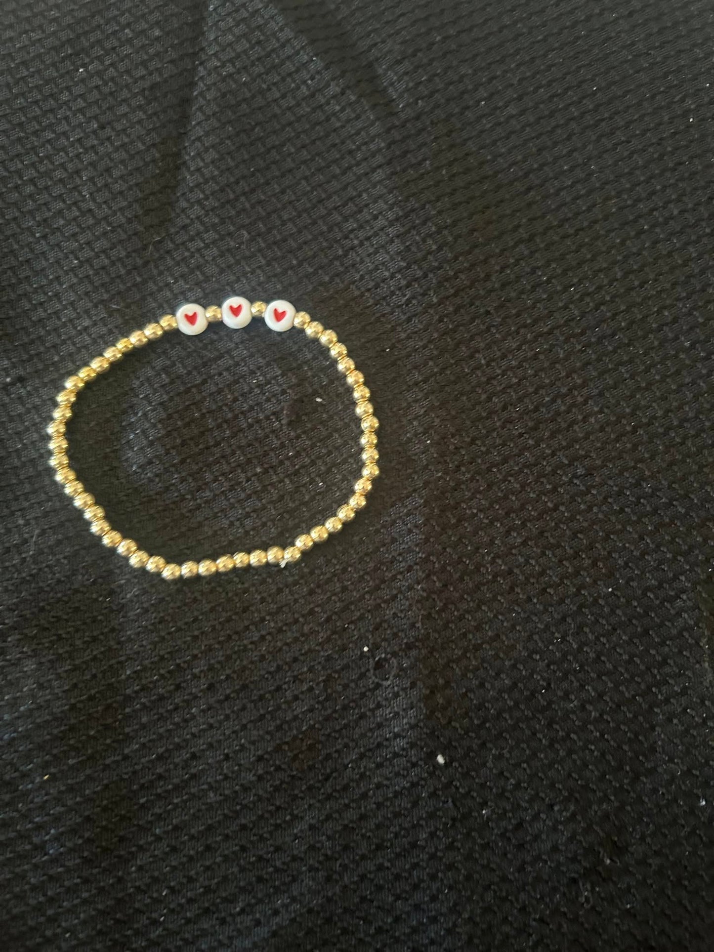 Gold Heart Bead Bracelet