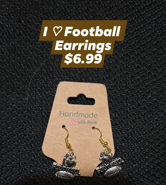 I Love Football Earrings