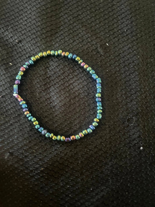 Iridescent Seed Bead Bracelet