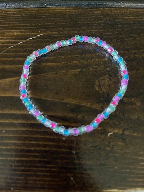 Spring Flowers Seed Bead Bracelet