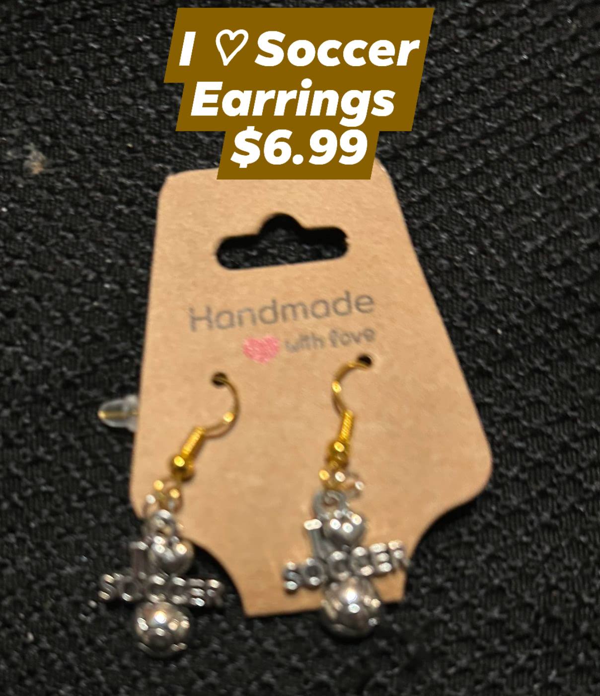 I Love Soccer Earrings