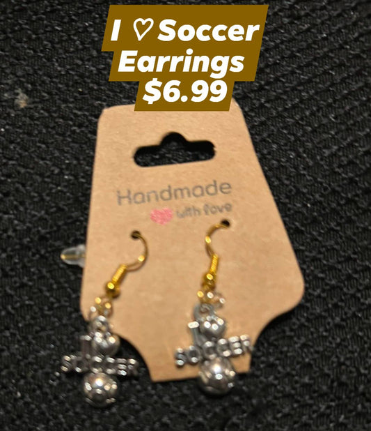 I Love Soccer Earrings